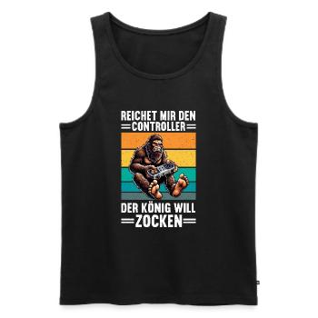 Hands me the controller the king wants to gamble - Men's Premium Organic Tank Top - black - Front - Michal (187cm)