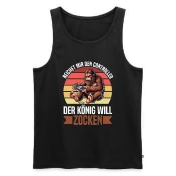 Hands me the controller the king wants to gamble - Men's Premium Organic Tank Top - black - Front - Michal (187cm)