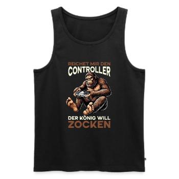 Hands me the controller the king wants to gamble - Men's Premium Organic Tank Top - black - Front - Michal (187cm)