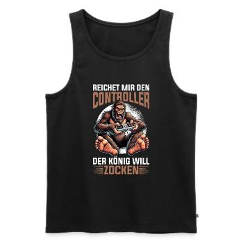 Hands me the controller the king wants to gamble - Men's Premium Organic Tank Top - black - Front - Michal (187cm)
