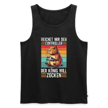 Hands me the controller the king wants to gamble - Men's Premium Organic Tank Top - black - Front - Michal (187cm)