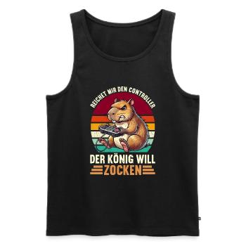 Hands me the controller the king wants to gamble - Men's Premium Organic Tank Top - black - Front - Michal (187cm)