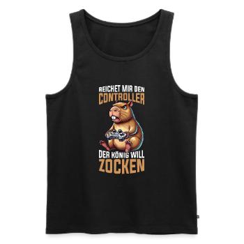 Hands me the controller the king wants to gamble - Men's Premium Organic Tank Top - black - Front - Michal (187cm)