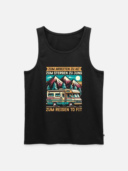 Camper Caravan Campfire Camping holiday - Men's Premium Organic Tank Top - black