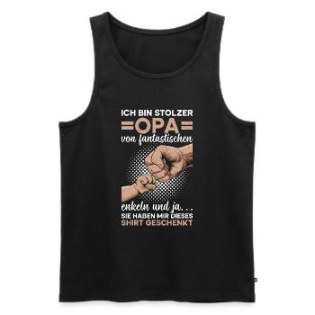 Grandpa, Grandpa, Grandpa, Grandpapa - Men's Premium Organic Tank Top - black - Front - Michal (187cm)