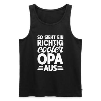 Opa Großvater Grandpa Großpapa - Männer Premium Bio Tank Top - Schwarz - Vorne - Michal (187cm)