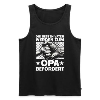 Opa Großvater Grandpa Großpapa - Männer Premium Bio Tank Top - Schwarz - Vorne - Michal (187cm)