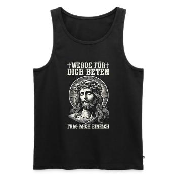 Jesus Christlich Katholiken Gläubiger Gottesdienst - Männer Premium Bio Tank Top - Schwarz - Vorne - Michal (187cm)