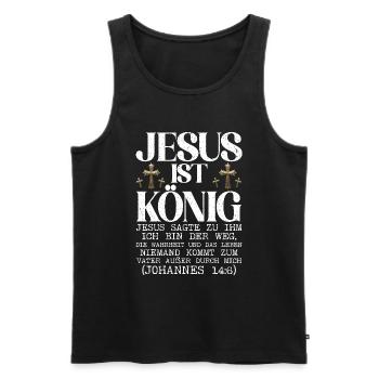 Jesus Christlich Katholiken Gläubiger Gottesdienst - Männer Premium Bio Tank Top - Schwarz - Vorne - Michal (187cm)