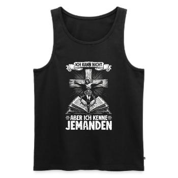 Jesus Christlich Katholiken Gläubiger Gottesdienst - Männer Premium Bio Tank Top - Schwarz - Vorne - Michal (187cm)