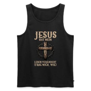 Jesus Christlich Katholiken Gläubiger Gottesdienst - Männer Premium Bio Tank Top - Schwarz - Vorne - Michal (187cm)