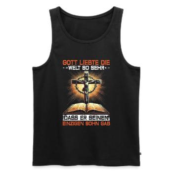 Jesus Christlich Katholiken Gläubiger Gottesdienst - Männer Premium Bio Tank Top - Schwarz - Vorne - Michal (187cm)