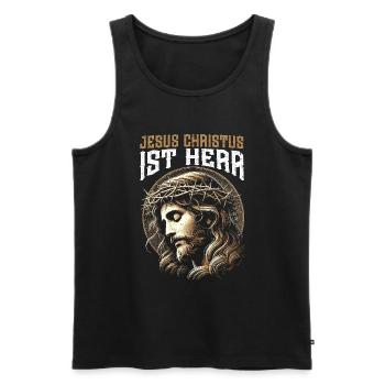 Jesus Christlich Katholiken Gläubiger Gottesdienst - Männer Premium Bio Tank Top - Schwarz - Vorne - Michal (187cm)