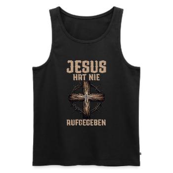 Jesus Christlich Katholiken Gläubiger Gottesdienst - Männer Premium Bio Tank Top - Schwarz - Vorne - Michal (187cm)