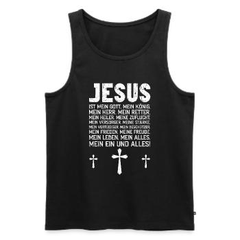 Jesus Christlich Katholiken Gläubiger Gottesdienst - Männer Premium Bio Tank Top - Schwarz - Vorne - Michal (187cm)