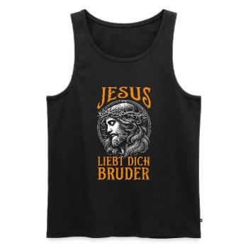 Jesus Christlich Katholiken Gläubiger Gottesdienst - Männer Premium Bio Tank Top - Schwarz - Vorne - Michal (187cm)