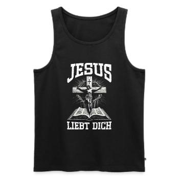 Jesus Christlich Katholiken Gläubiger Gottesdienst - Männer Premium Bio Tank Top - Schwarz - Vorne - Michal (187cm)