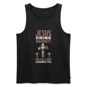 Jesus Christlich Katholiken Gläubiger Gottesdienst - Männer Premium Bio Tank Top - Schwarz - Vorne - Michal (187cm)