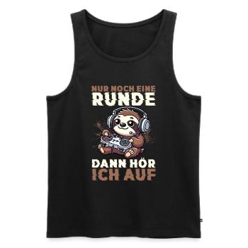 Just one more round then I'll stop sloth - Men's Premium Organic Tank Top - black - Front - Michal (187cm)