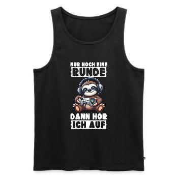 Just one more round then I'll stop sloth - Men's Premium Organic Tank Top - black - Front - Michal (187cm)