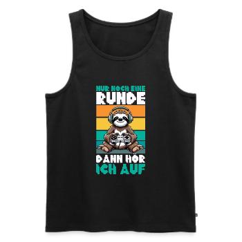 Just one more round then I'll stop sloth - Men's Premium Organic Tank Top - black - Front - Michal (187cm)