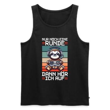 Just one more round then I'll stop sloth - Men's Premium Organic Tank Top - black - Front - Michal (187cm)