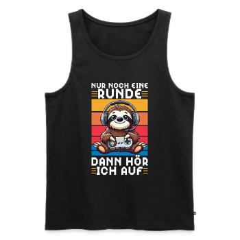 Just one more round then I'll stop sloth - Men's Premium Organic Tank Top - black - Front - Michal (187cm)