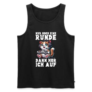 Just one more round, then I'll listen to cats - Men's Premium Organic Tank Top - black - Front - AI Model Male 178 light (178cm)
