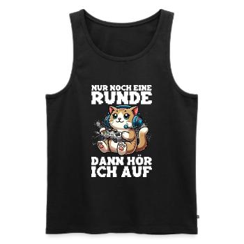 Just one more round, then I'll listen to cats - Men's Premium Organic Tank Top - black - Front - AI Model Male 178 light (178cm)