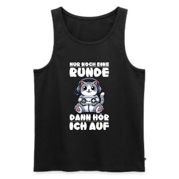 Just one more round, then I'll listen to cats - Men's Premium Organic Tank Top - black - Front - AI Model Male 178 light (178cm)