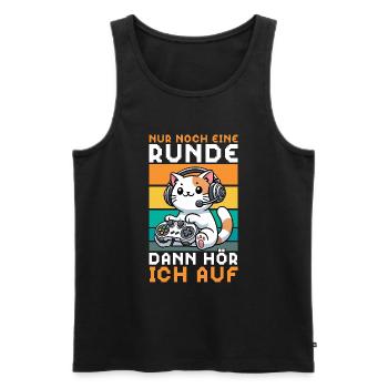 Just one more round, then I'll listen to cats - Men's Premium Organic Tank Top - black - Front - AI Model Male 178 light (178cm)