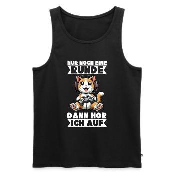 Just one more round, then I'll listen to cats - Men's Premium Organic Tank Top - black - Front - AI Model Male 178 light (178cm)