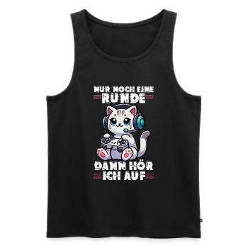 Just one more round, then I'll listen to cats - Men's Premium Organic Tank Top - black - Front - AI Model Male 178 light (178cm)