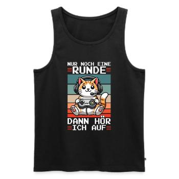Just one more round, then I'll listen to cats - Men's Premium Organic Tank Top - black - Front - AI Model Male 178 light (178cm)