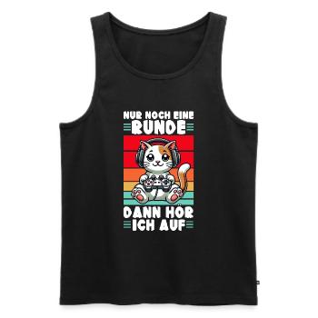 Just one more round, then I'll listen to cats - Men's Premium Organic Tank Top - black - Front - AI Model Male 178 light (178cm)
