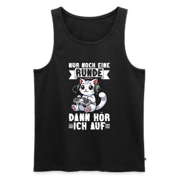 Just one more round, then I'll listen to cats - Men's Premium Organic Tank Top - black - Front - AI Model Male 178 light (178cm)