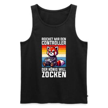 Reichet Mir Den Controller Der König Will Zocken - Männer Premium Bio Tank Top - Schwarz - Vorne - Michal (187cm)