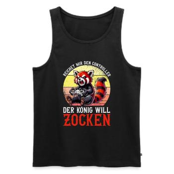 Reichet Mir Den Controller Der König Will Zocken - Männer Premium Bio Tank Top - Schwarz - Vorne - Michal (187cm)