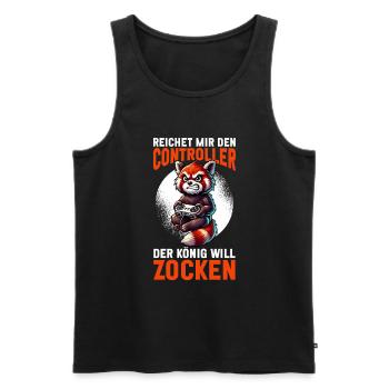 Reichet Mir Den Controller Der König Will Zocken - Männer Premium Bio Tank Top - Schwarz - Vorne - Michal (187cm)