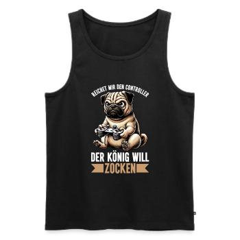 Reichet Mir Den Controller Der König Will Zocken - Männer Premium Bio Tank Top - Schwarz - Vorne - AI Model Male 178 light (178cm)