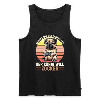 Reichet Mir Den Controller Der König Will Zocken - Männer Premium Bio Tank Top - Schwarz - Vorne - AI Model Male 178 light (178cm)