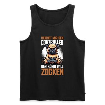 Reichet Mir Den Controller Der König Will Zocken - Männer Premium Bio Tank Top - Schwarz - Vorne - AI Model Male 178 light (178cm)
