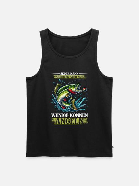 Angler Angelrute Witziges Fischer Hobbyfischer - Männer Premium Bio Tank Top - Schwarz