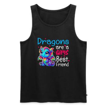 Dragon Créatures Dragon Médiéval - Débardeur bio Premium Homme - noir - Devant - AI Model Male 178 light (178cm)