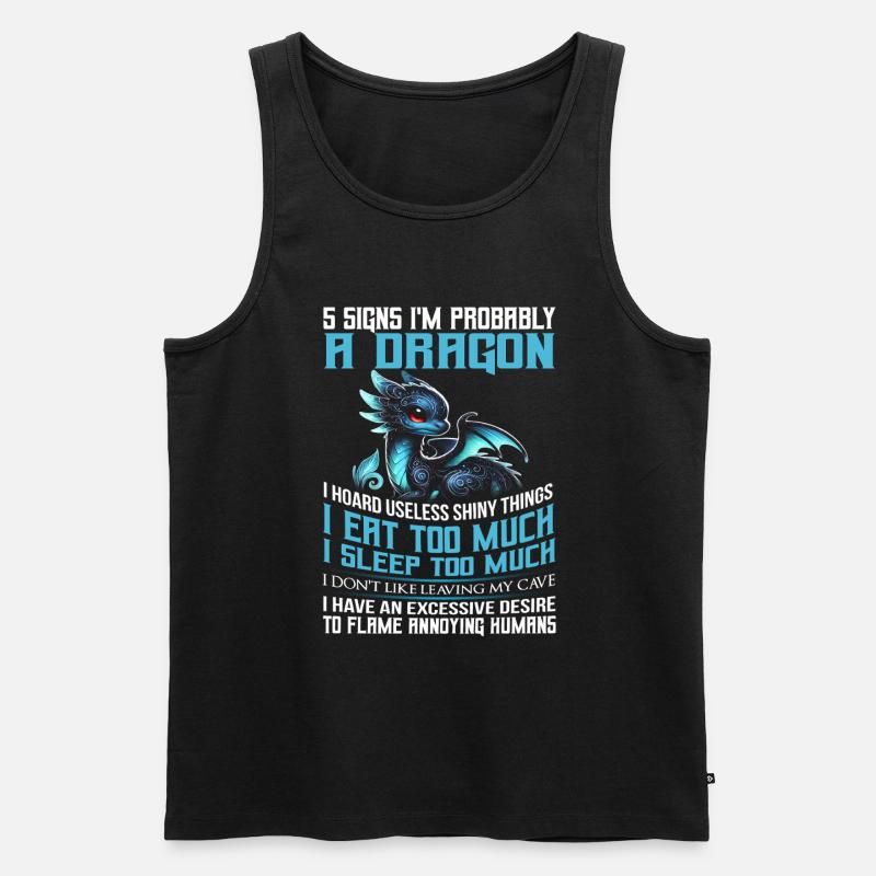 Dragon Creatures Medieval Dragon - Men's Premium Organic Tank Top - black