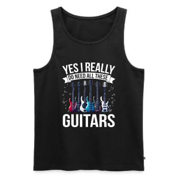Bassiste, Guitariste, Guitare électrique - Débardeur bio Premium Homme - noir - Devant - Michal (187cm)