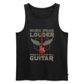 Bassiste, Guitariste, Guitare électrique - Débardeur bio Premium Homme - noir - Devant - Michal (187cm)