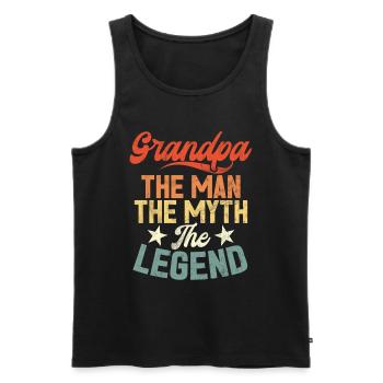 Grandad Großvater Opa Pops Großelternteil - Männer Premium Bio Tank Top - Schwarz - Vorne - Michal (187cm)
