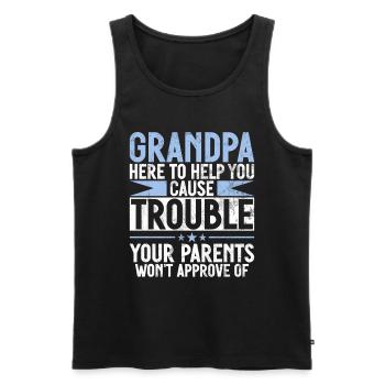 Grandad Großvater Opa Pops Großelternteil - Männer Premium Bio Tank Top - Schwarz - Vorne - Michal (187cm)