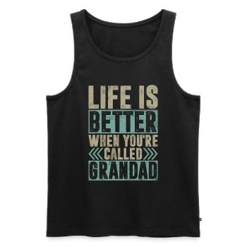 Grandad Großvater Opa Pops Großelternteil - Männer Premium Bio Tank Top - Schwarz - Vorne - Michal (187cm)